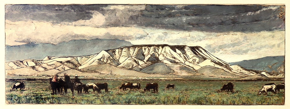 kyrgyzstan montagne sacree - 117 x 42 cm - sur toile - 2019